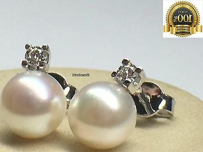 orecchini oro bianco 18 kt con perle