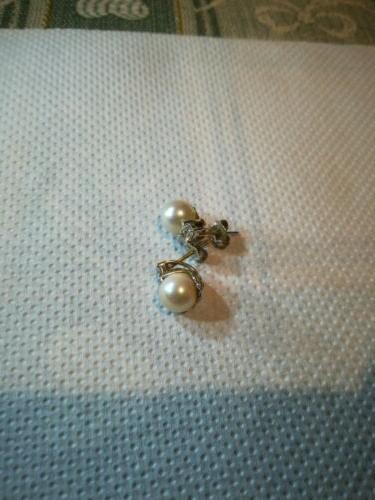 orecchini oro bianco 18 kt e perle