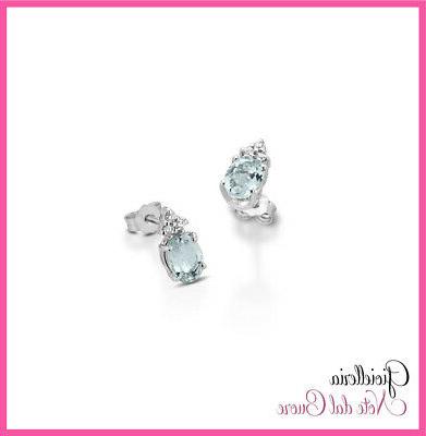 orecchini oro bianco 18k acquamarine e diamanti