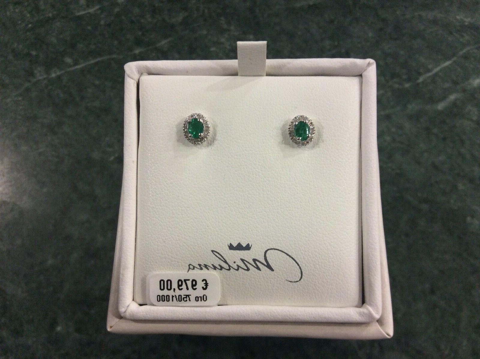 orecchini oro bianco 18k smeraldi ct 0