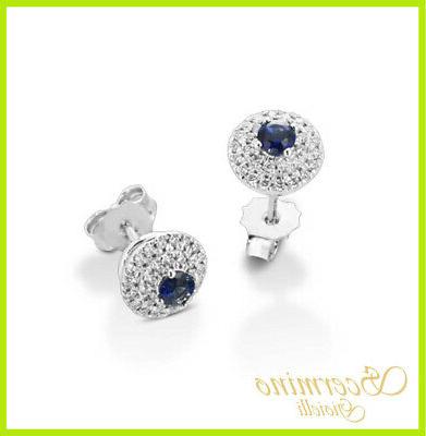 orecchini oro bianco 18k zaffiri e diamanti