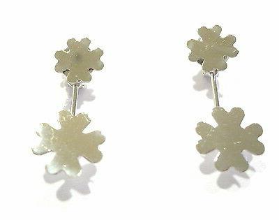 orecchini oro bianco 18kt 750 doppio quadrifoglio