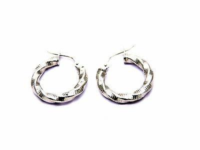 orecchini oro bianco 18kt cerchi piccoli torcee