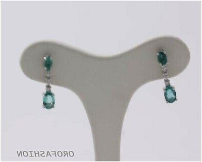 orecchini oro bianco 18kt con smeraldi e