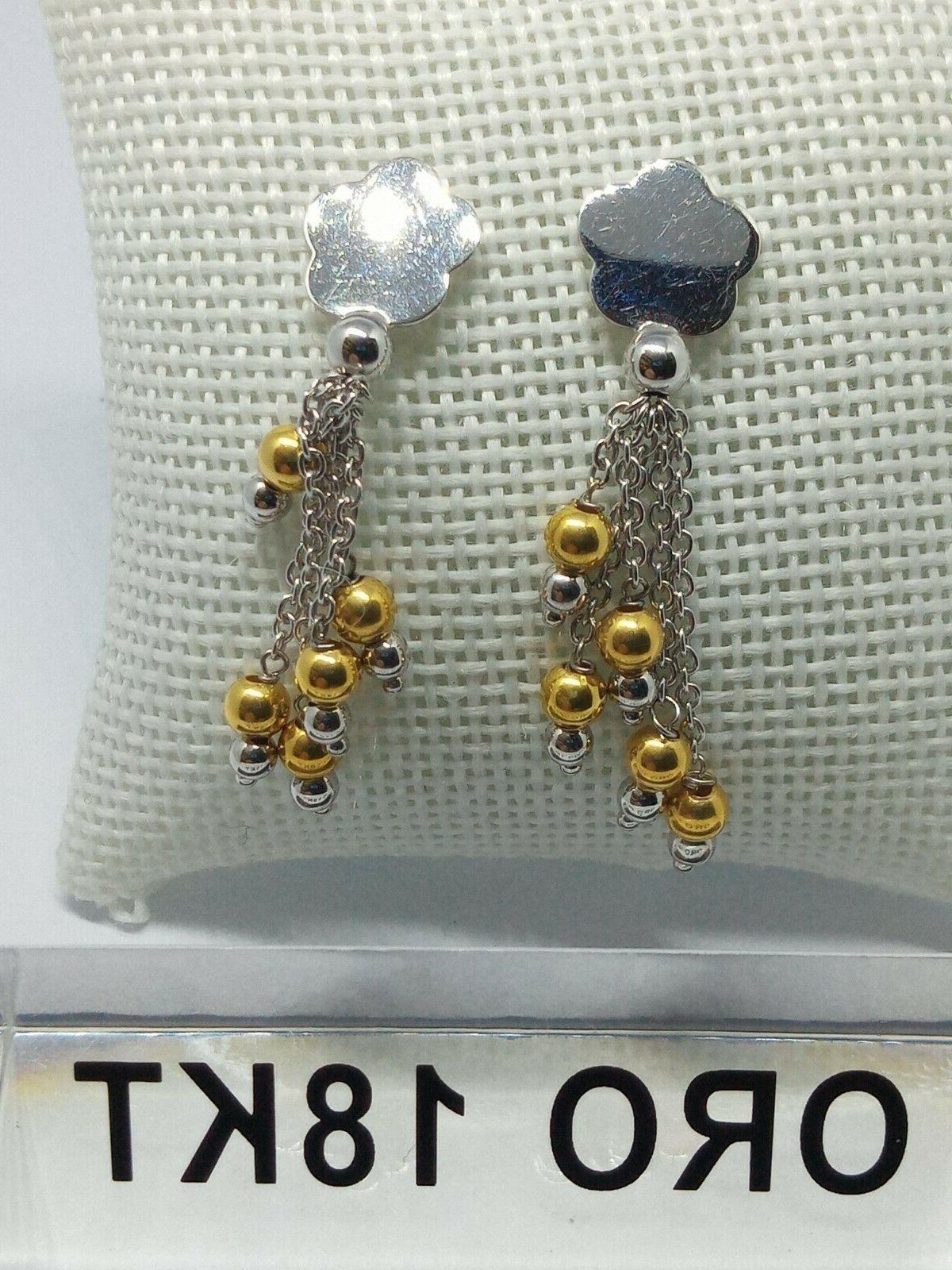 orecchini oro bianco e giallo 750 a