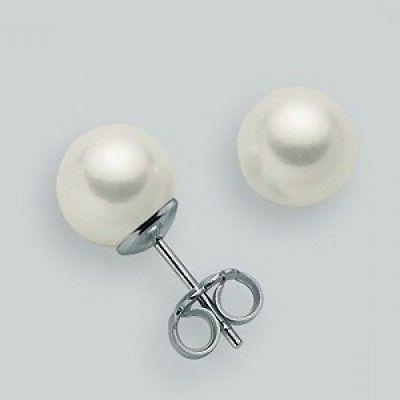 orecchini in oro bianco 9kt e perle