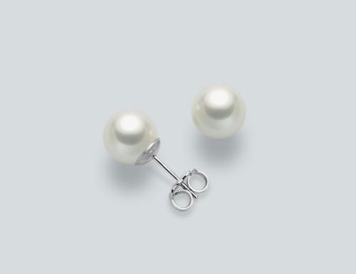 orecchini oro bianco e perle aderenti ppn657bmx