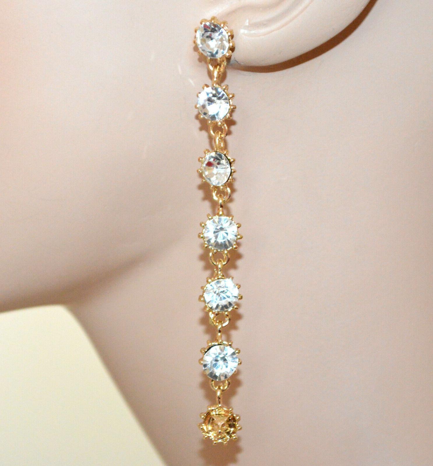 orecchini oro donna pendenti lunghi strass cristalli