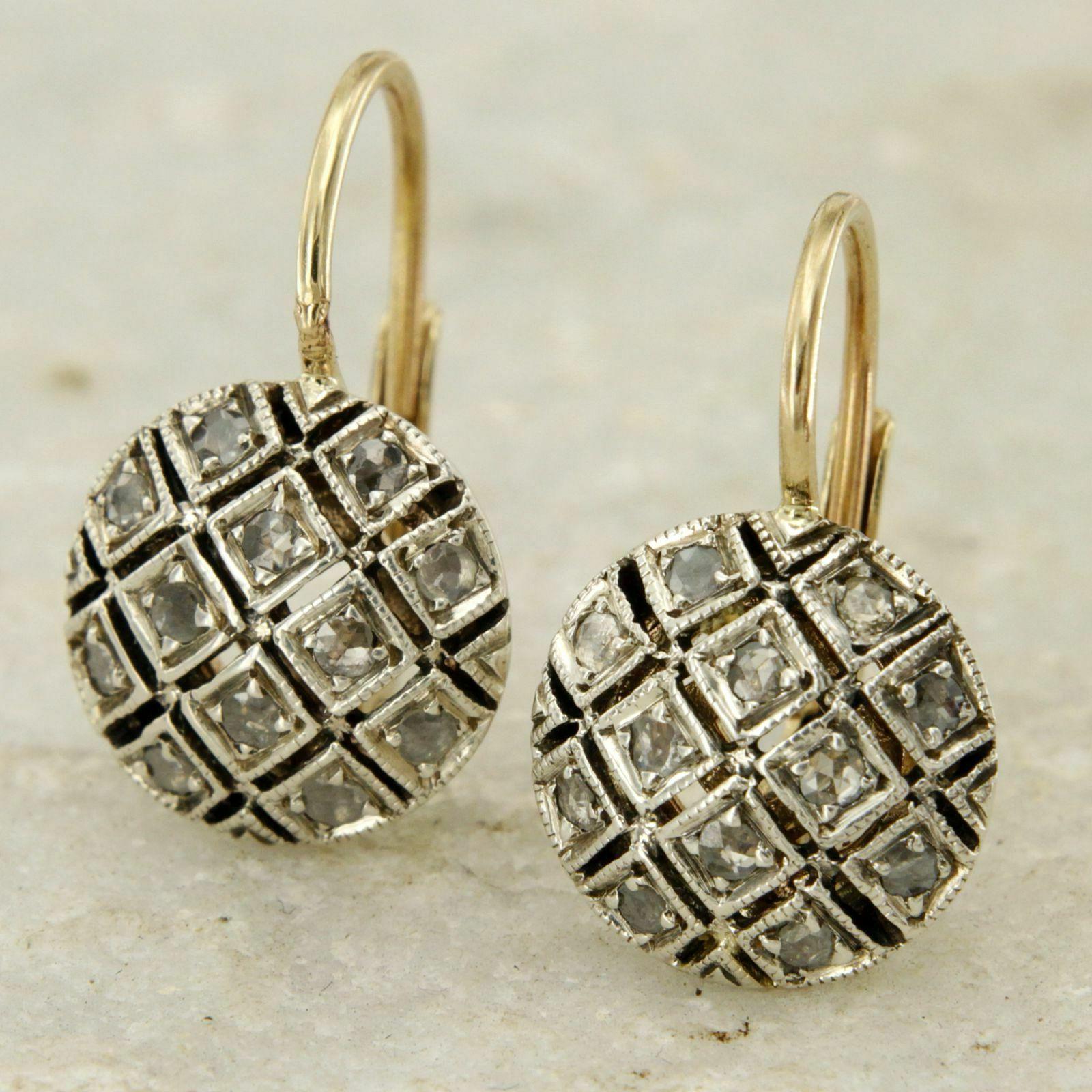 orecchini oro giallo 14 kt e diamanti