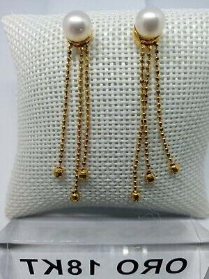 orecchini oro giallo 18 carati con perla