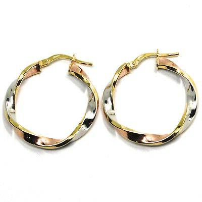 orecchini oro giallo bianco rosa 750 18k