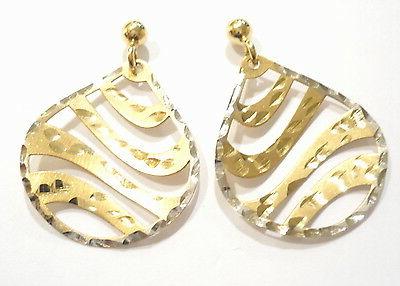 orecchini oro giallo e bianco 18kt pendenti