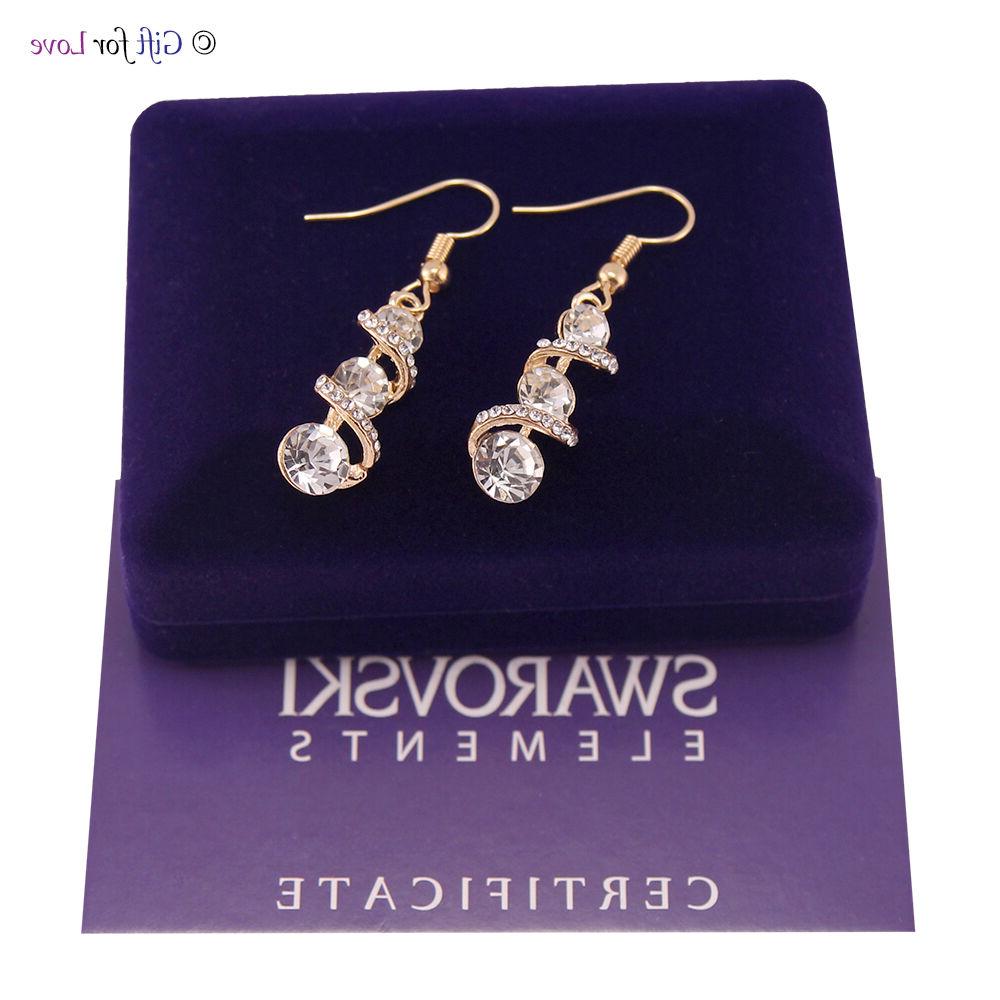 orecchini oro swarovski elements originali cristalli trilogy