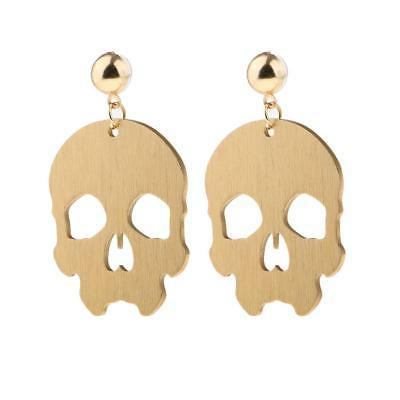 orecchini oro tono teschio faccia halloween party