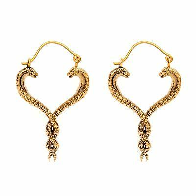 orecchini ottone 2 serpenti incrociati tribali etnici