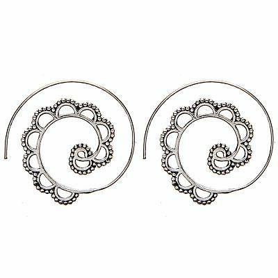 orecchini ottone argento a spirale dotwork gypsy