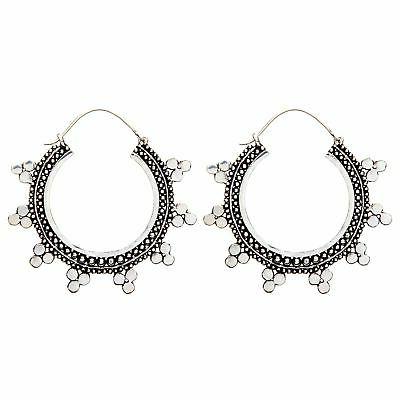 orecchini ottone argento indiano dotwork rotondo etnici