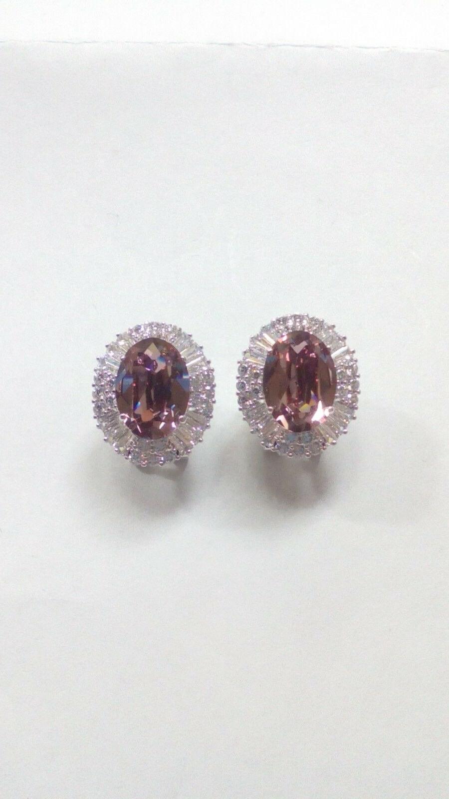 orecchini ovali cristallo colorato e giro strass