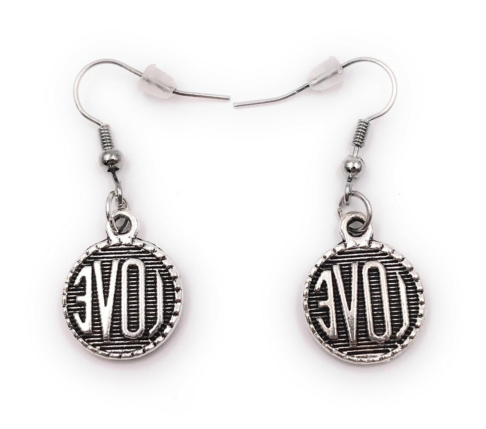 orecchini paio amore scritta in cerchio liebe