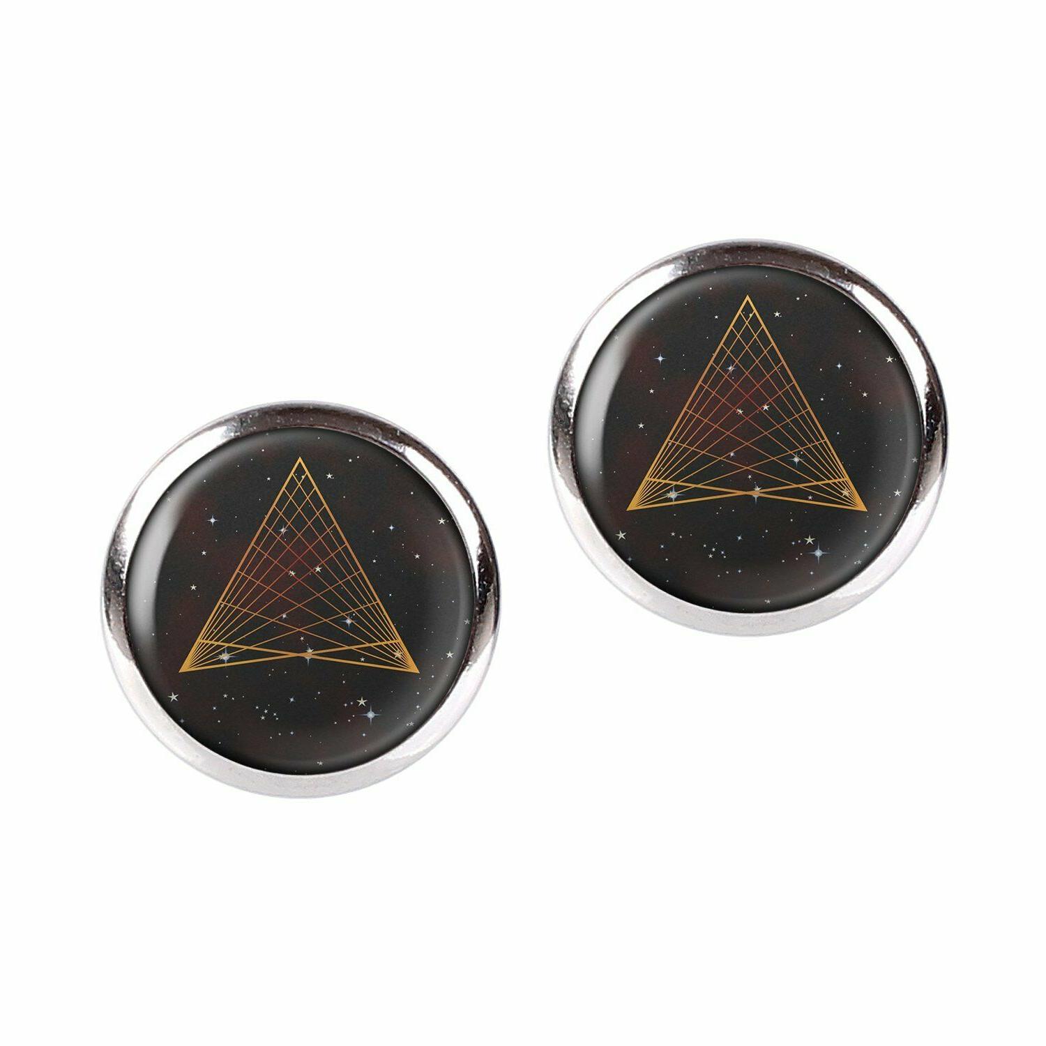 orecchini paio con motivo triangolo piramide spazio