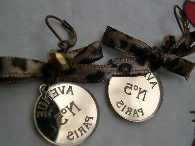 orecchini paris plexyglass oro specchio fiocco kawaii