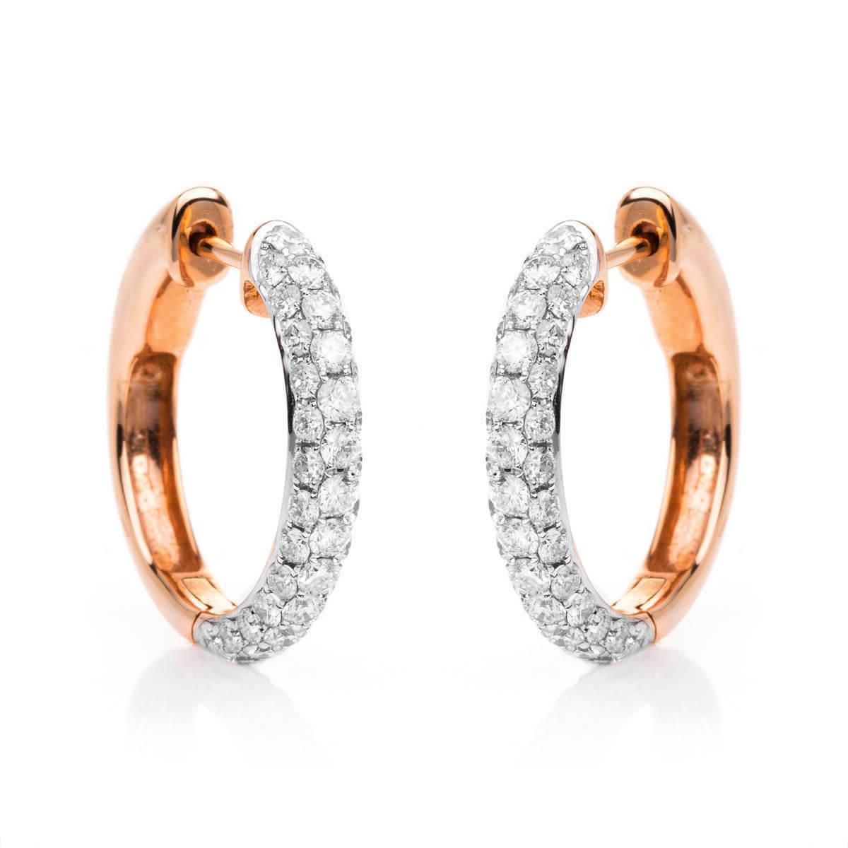 orecchini pave a cerchio in 750 oro