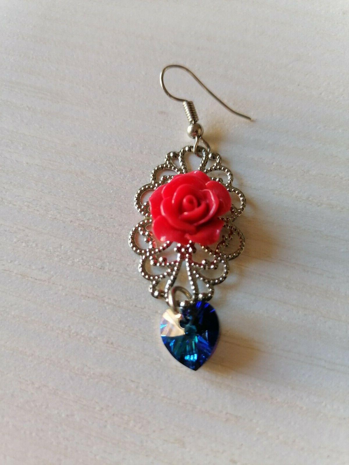 orecchini pendenti a fiore in filigrana e