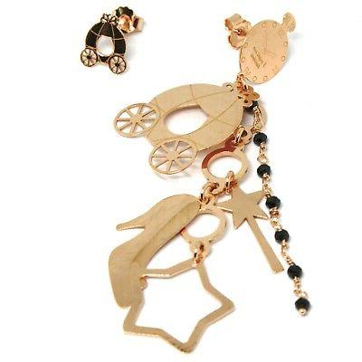 orecchini pendenti argento 925 carrozza scarpa bacchetta