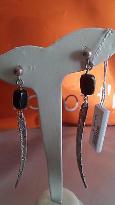 Pendenti Argento 925 Vintage Zingara Etnici Pietra Agata Ner