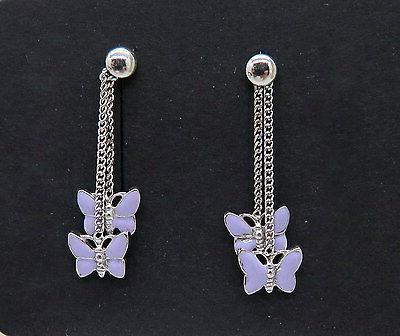 orecchini pendenti bimba donna farfalla in argento