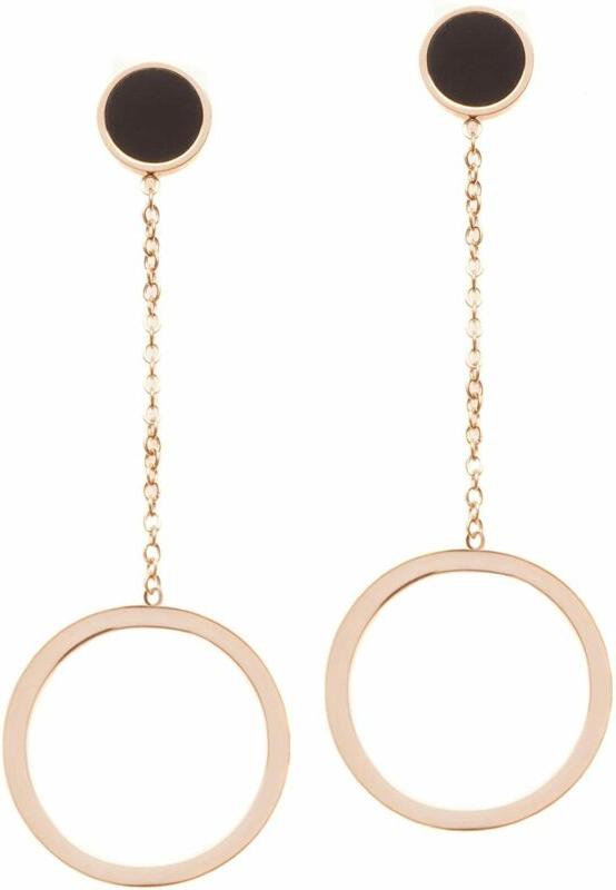 orecchini pendenti cerchio aperto placcati oro rosa