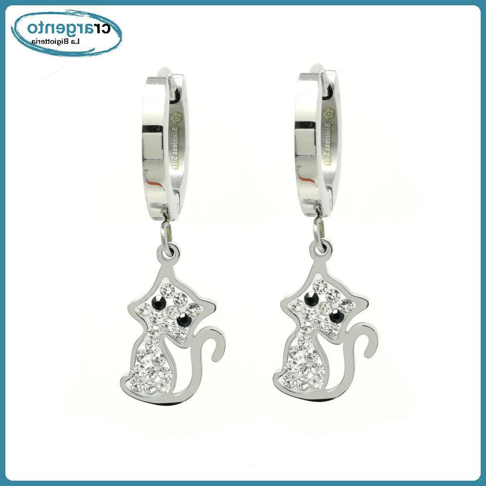 orecchini pendenti con cerchio donna acciaio inox