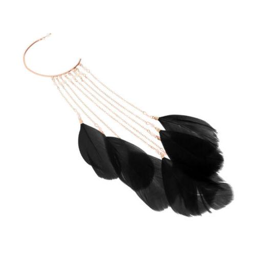 orecchini pendenti con piume di lusso per