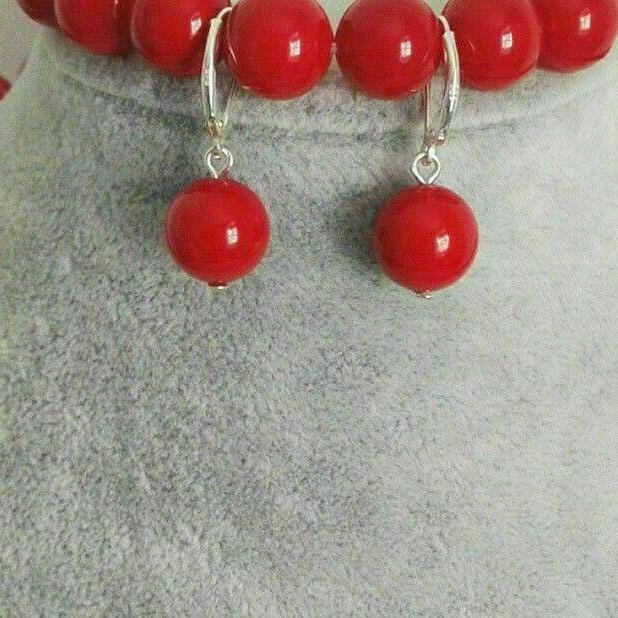 orecchini pendenti corallo rosso con garanzia pietre