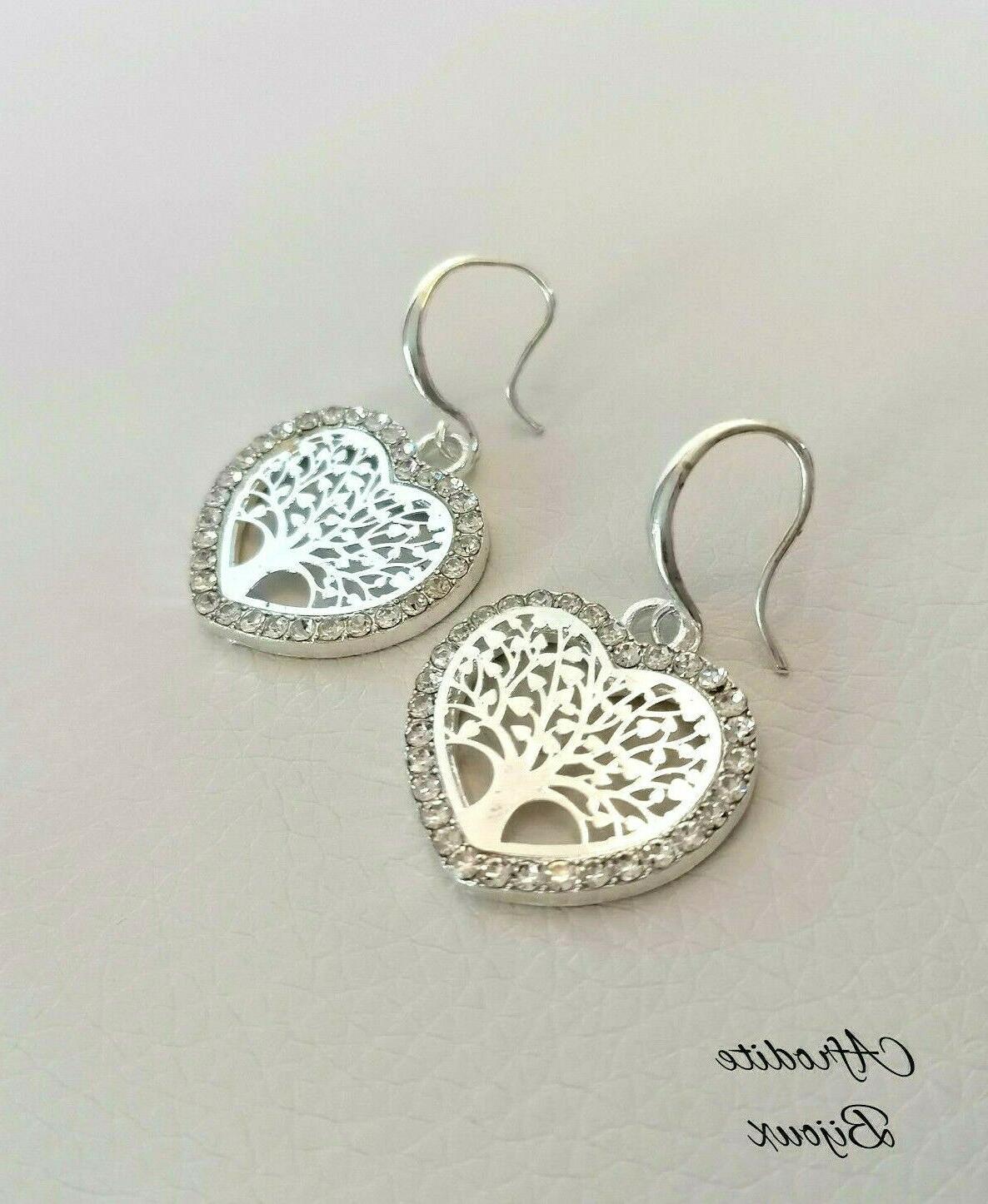 orecchini pendenti cuore albero della vita con