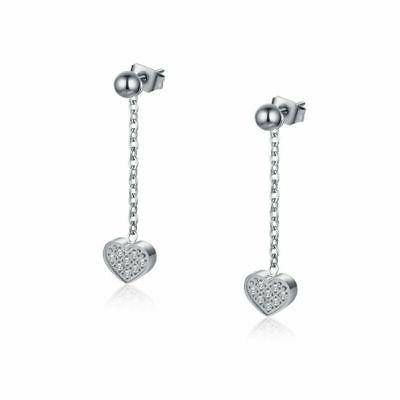 orecchini pendenti cuore in acciaio nichel free