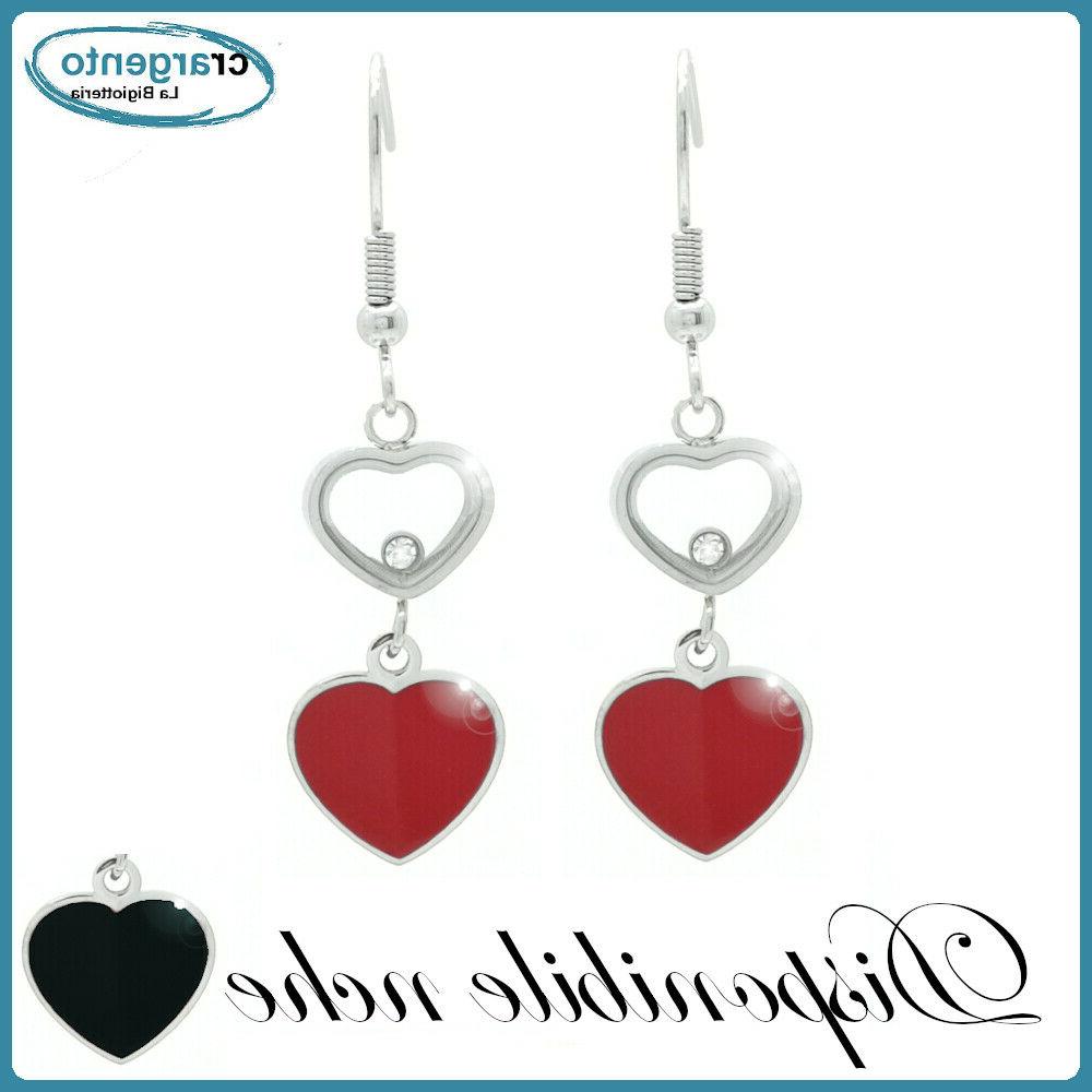 orecchini pendenti donna acciaio inox con pendente