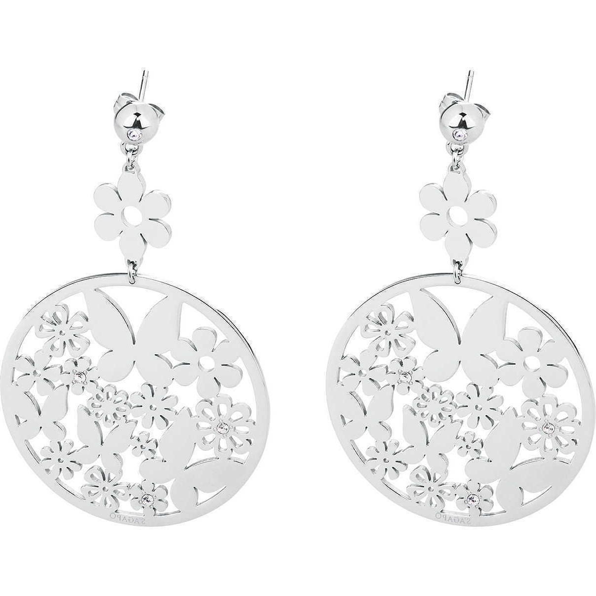 orecchini pendenti donna acciaio sagapo farfalle sfl22