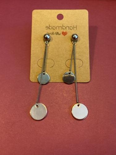 orecchini pendenti donna in acciaio color bronzo