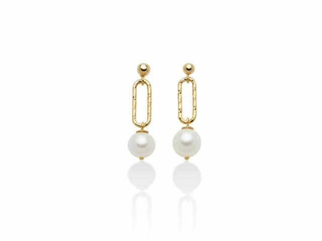 orecchini pendenti donna in argento con perla