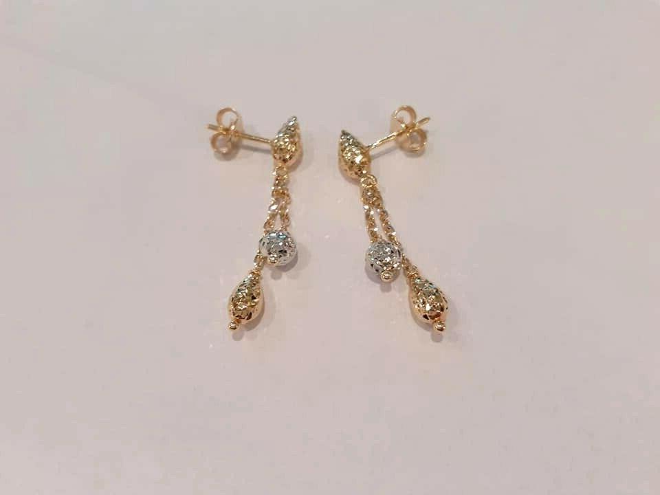 orecchini pendenti donna ragazza oro bianco e