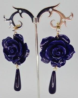 orecchini pendenti donna ragazza rosa blu alta