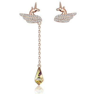 orecchini pendenti donna unicorno e cristallo by