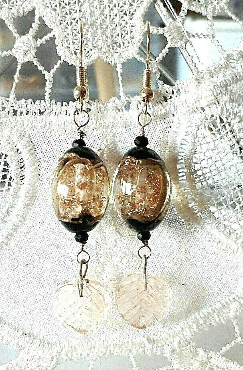 orecchini pendenti fatti a mano con perla