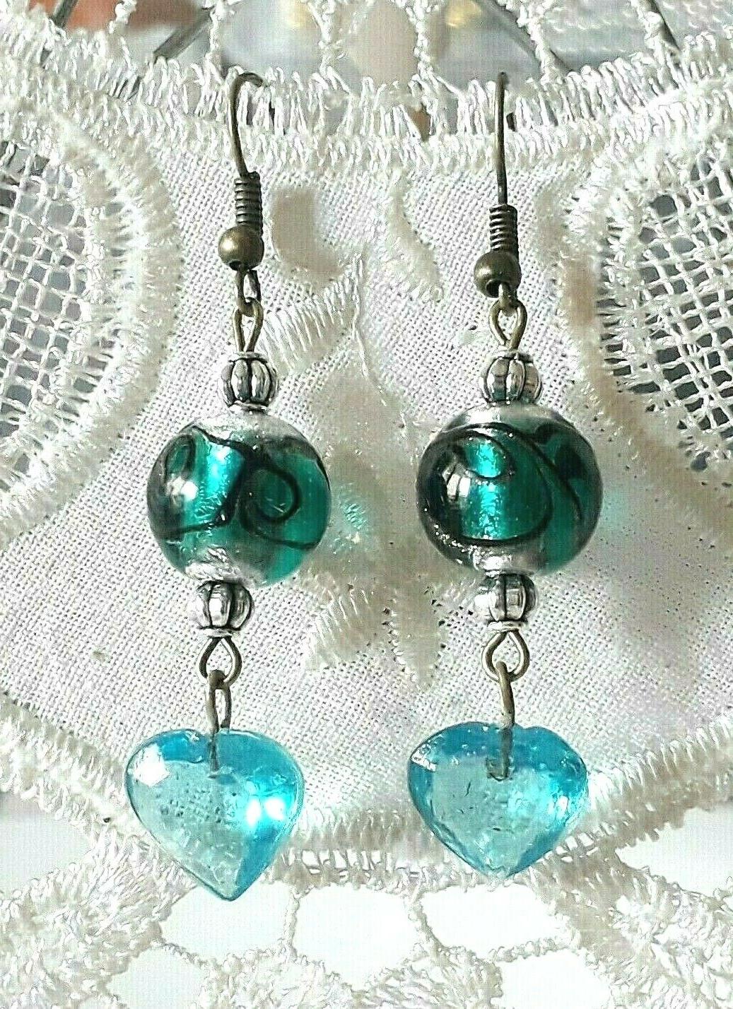 orecchini pendenti fatti a mano perla verde