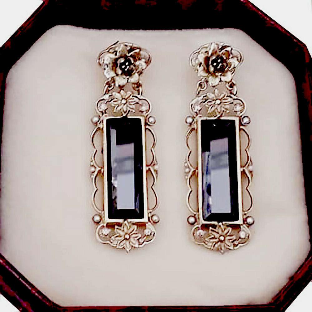 orecchini pendenti fiore donna bigiotteria a lobo