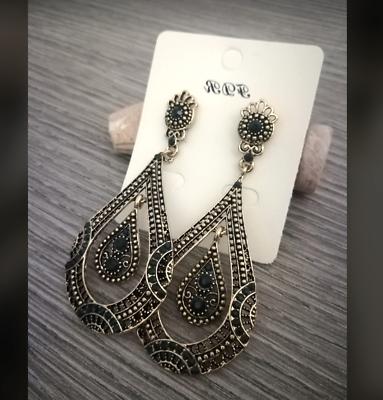 orecchini pendenti grandi bohemia retro color oro