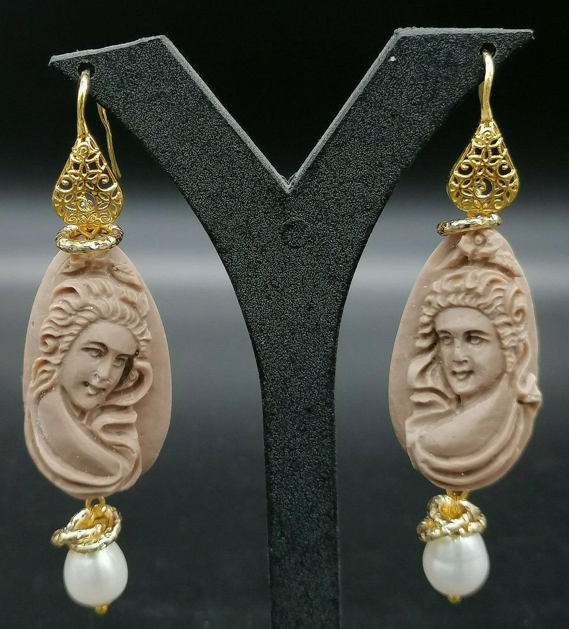 orecchini pendenti grandi da donna perle argento