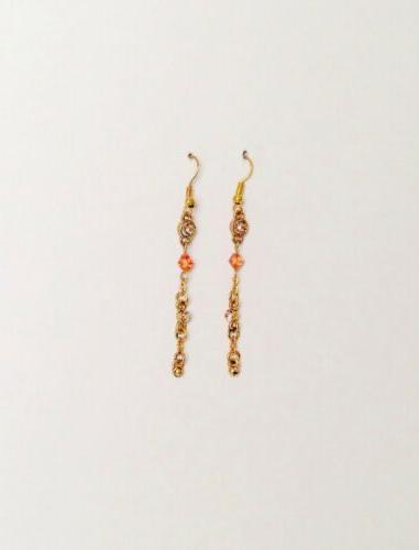 orecchini pendenti in acciaio color oro con