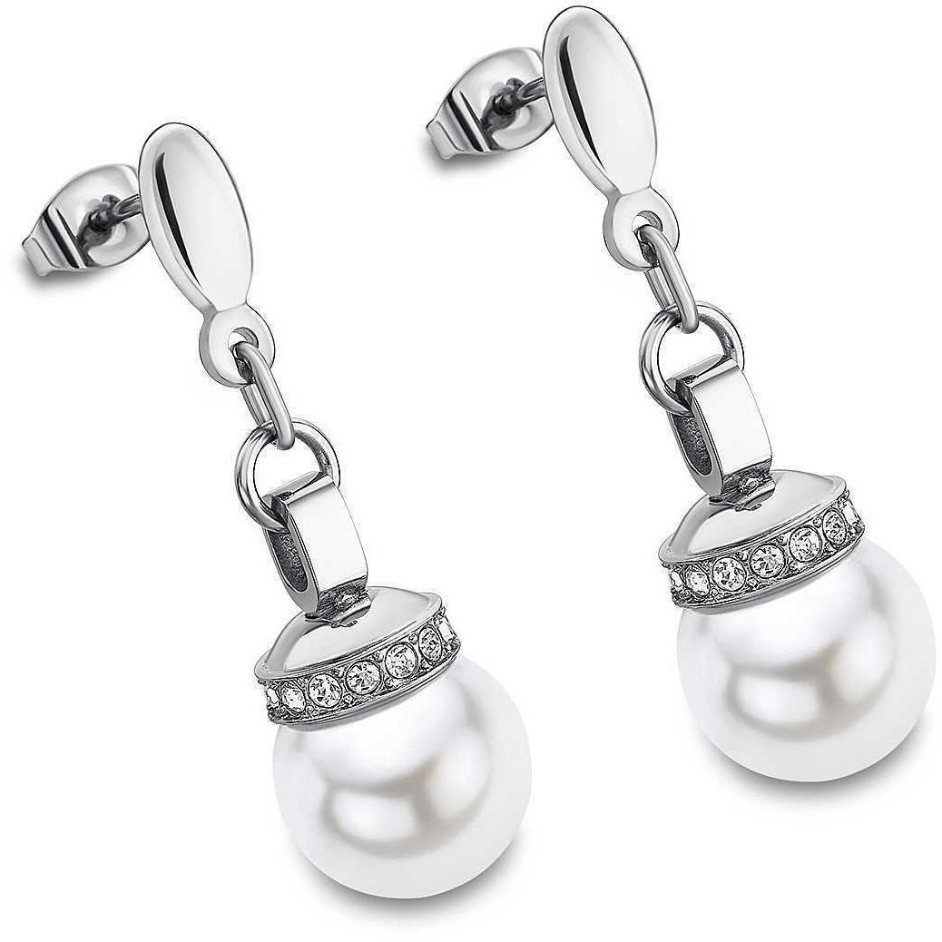 orecchini pendenti in acciaio con perla ls2021
